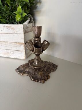 Fancy Lipstick Silver Plate Decorative Holder for Dresser/Bathroom Vanity VTG.